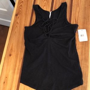 Black cotton free people tank